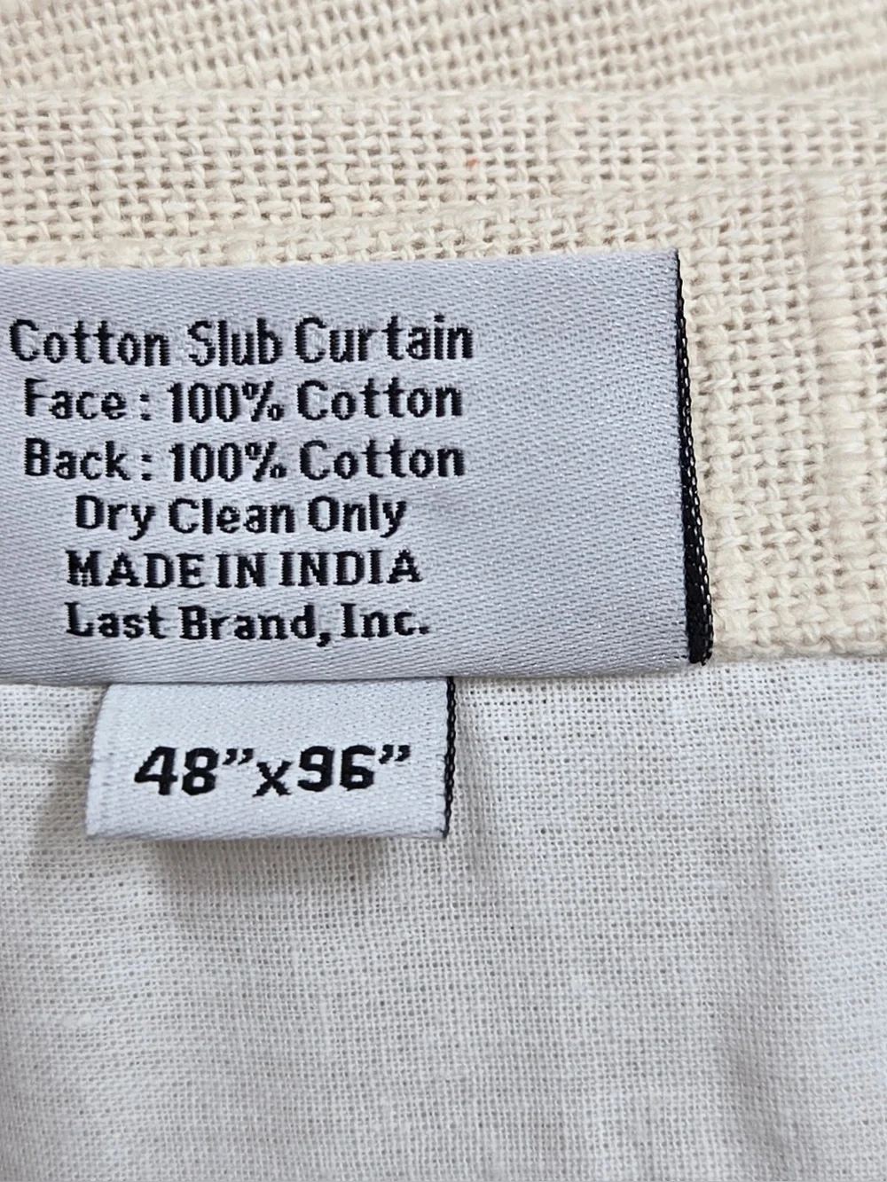 QUINCE Set Of 2 48x96 Cotton Slub Curtains Natural 0731